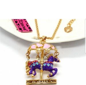 Betsey Johnson Carousel Horse Necklace